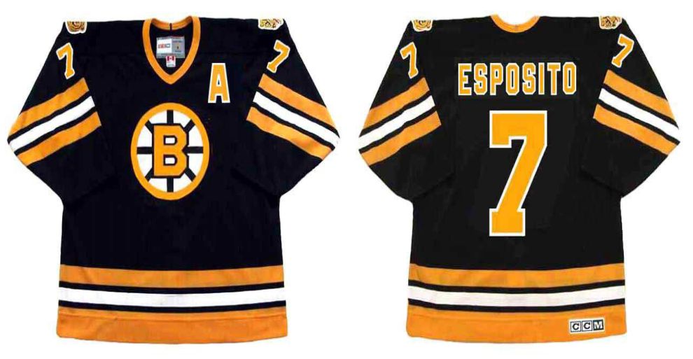 2019 Men Boston Bruins 7 Esposito Black CCM NHL jerseys2